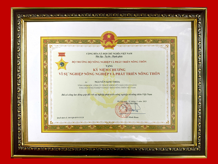 Tập Đoàn Nông Nghiệp Con Cò Vàng đạt “Thương Hiệu Vàng Nông Nghiệp Việt Nam Năm 2023”