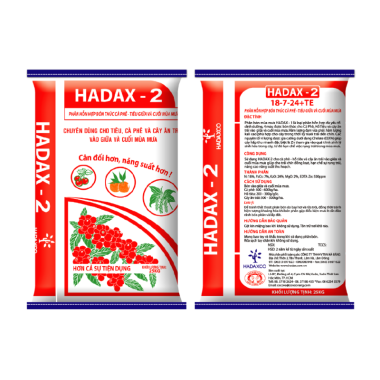 Phân bón chuyên dùng cà phề, tiêu, cây ăn trái- HADAX 2